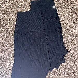 Set of 2 Black Ribbed Bike Shorts